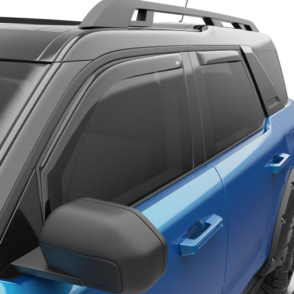 EGR 21-22 Ford Bronco Sport 4 Door In-Channel Window Visors - Dark Smoked (573561) - Bull Strap