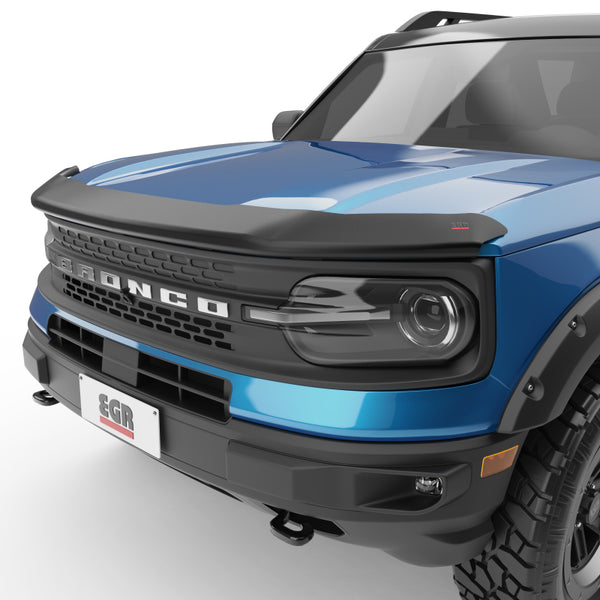 EGR 21-22 Ford Bronco Sport Superguard Hood Shield - Matte Black (303565) - Bull Strap
