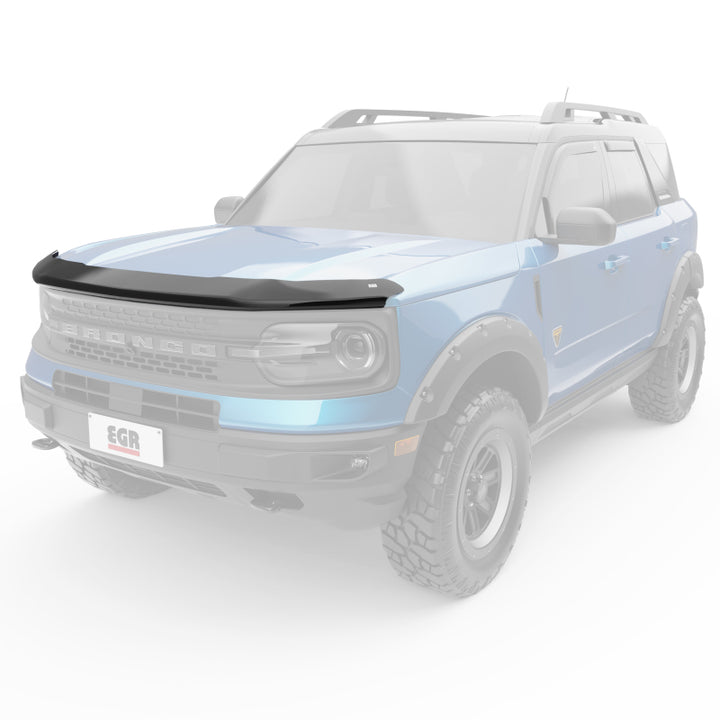 EGR 21-22 Ford Bronco Sport Superguard Hood Shield - Matte Black (303565) - Bull Strap