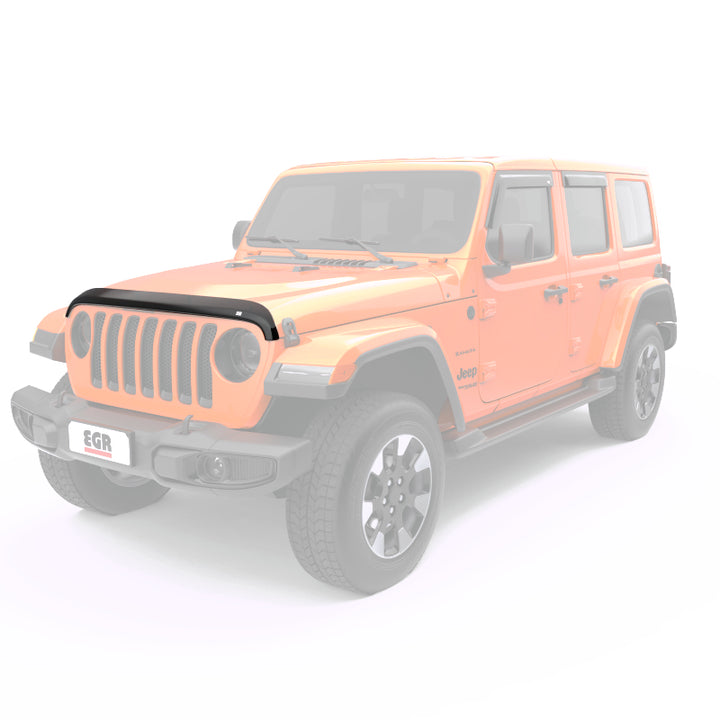 EGR Jeep 2018+ Wrangler / 2020+ Gladiator Superguard Hood Shield - Dark Smoke (305251) - Bull Strap