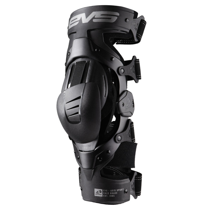 EVS Axis Sport Knee Brace Black/Black/Grey - Medium/Left - Bull Strap