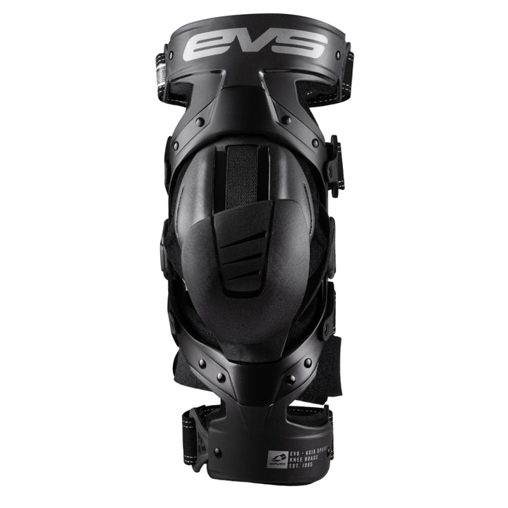 EVS Axis Sport Knee Brace Black/Black/Grey - Medium/Left - Bull Strap
