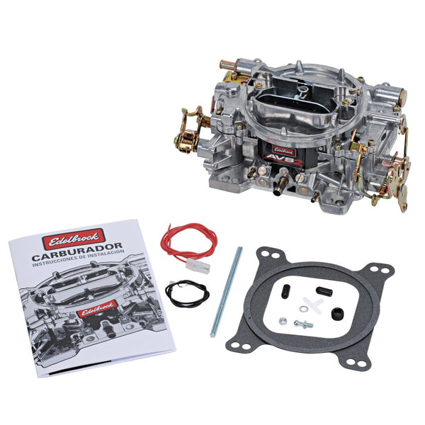 Edelbrock AVS2 500 CFM Carburetor w/Manual Choke Satin Finish (Non-EGR) - Bull Strap