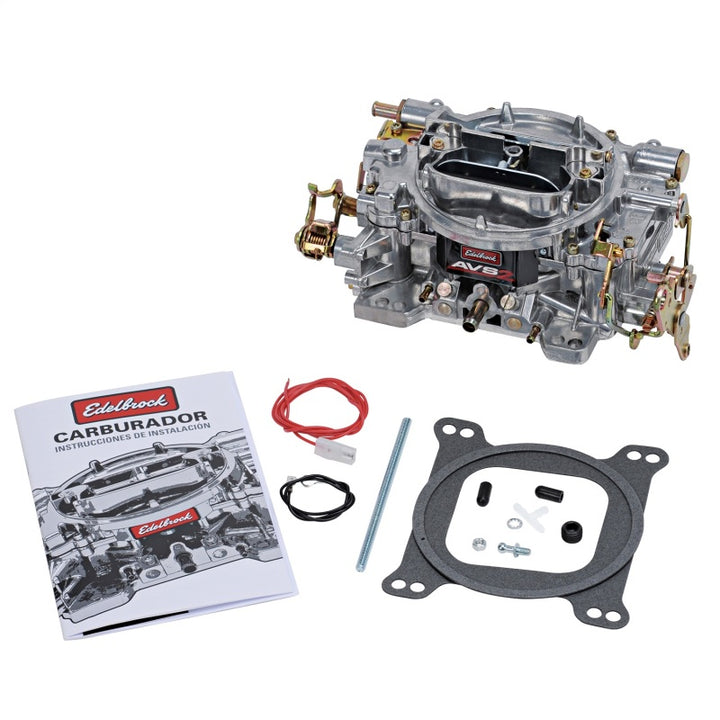 Edelbrock AVS2 500 CFM Carburetor w/Manual Choke Satin Finish (Non-EGR) - Bull Strap