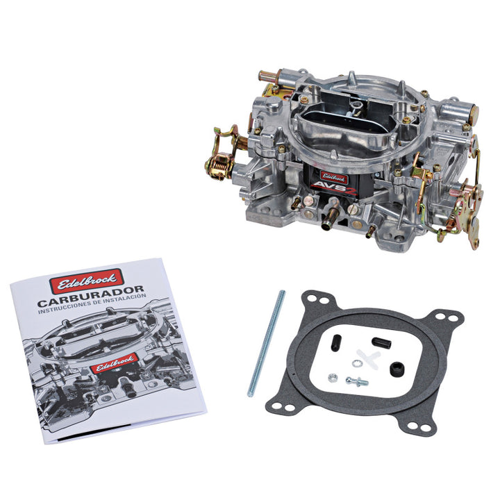 Edelbrock AVS2 500 CFM Carburetor w/Manual Choke Satin Finish (Non-EGR) - Bull Strap