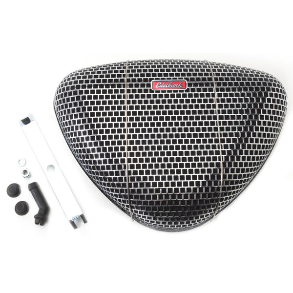 Edelbrock Air Cleaner Pro-Flo 1000 Series Triangular Steel Top 11 375In X 8 375In X 3In Chrome - Bull Strap