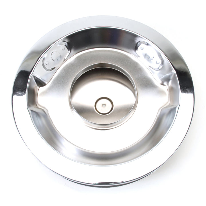 Edelbrock Air Cleaner Pro-Flo Series Round Steel Top Paper Element 14In Dia X 3 75In Dropped Base - Bull Strap