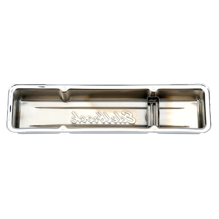 Edelbrock Valve Cover Signature Series Chevrolet 1959-1986 262-400 CI V8 Low Chrome - Bull Strap
