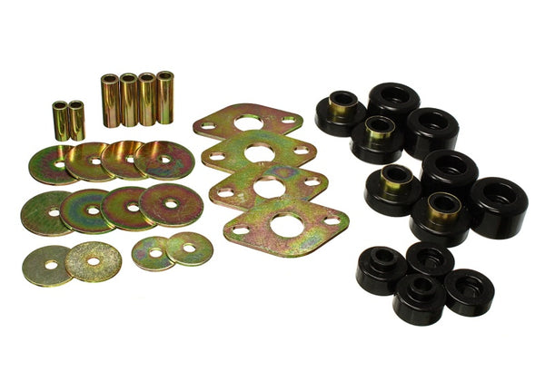 Energy Suspension 01-04 Toyota Tacoma Prerunner Body Bushing Mount Set - Black - Bull Strap