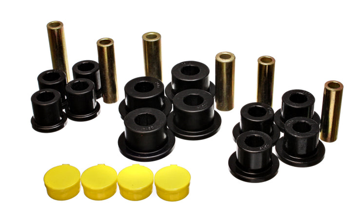 Energy Suspension 02-05 Dodge Ram 1500 2WD Black Rear Leaf Spring Bushing Set - Bull Strap