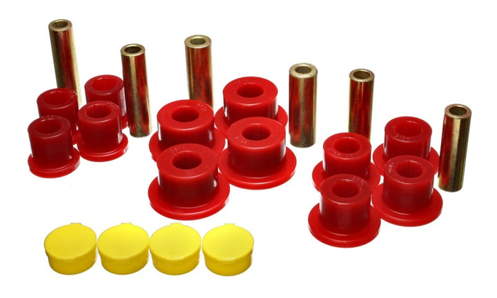 Energy Suspension 02-05 Dodge Ram 1500 2WD Red Rear Leaf Spring Bushing Set - Bull Strap