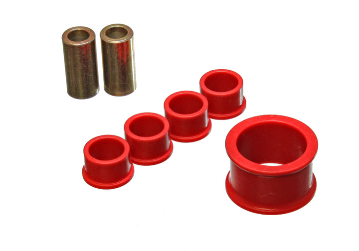 Energy Suspension 02-09 Nissan 350Z / 03-07 Infiniti G35 Coupe Red Rack and Pinion Bushing Set - Bull Strap