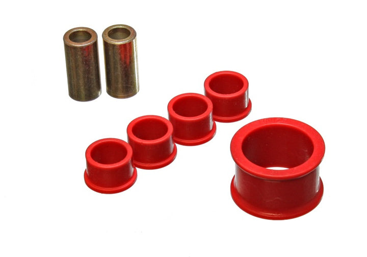 Energy Suspension 02-09 Nissan 350Z / 03-07 Infiniti G35 Coupe Red Rack and Pinion Bushing Set - Bull Strap
