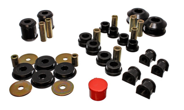 Energy Suspension 03-05 Mitsubishi Lancer EVO 8 Black Hyper-flex Master Bushing Set - Bull Strap