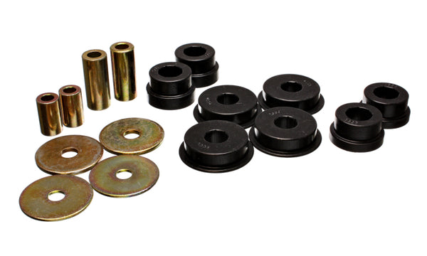 Energy Suspension 03-05 Mitsubishi Lancer EVO 8 Black Rear Differential / Mustache Bar Bushing Set - Bull Strap