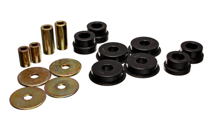 Energy Suspension 03-05 Mitsubishi Lancer EVO 8 Black Rear Differential / Mustache Bar Bushing Set - Bull Strap