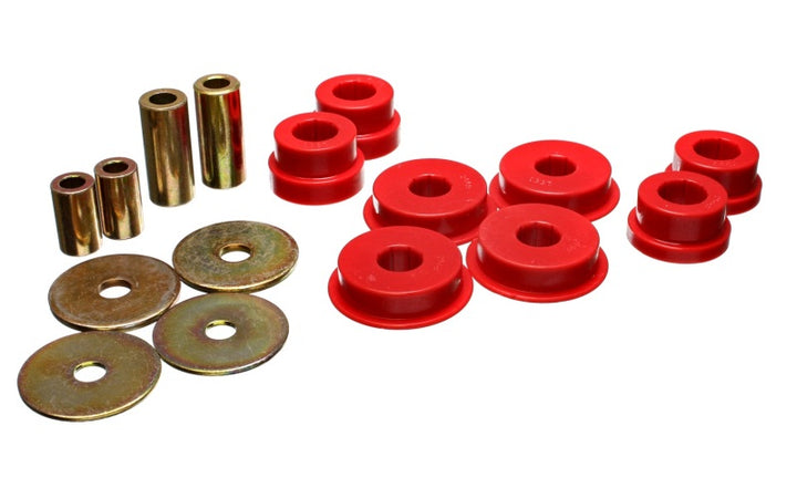 Energy Suspension 03-05 Mitsubishi Lancer EVO 8 Red Rear Differential / Mustache Bar Bushing Set - Bull Strap