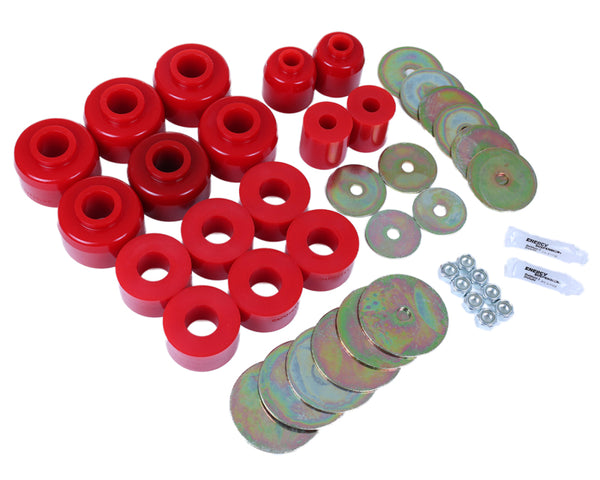 Energy Suspension 03-09 Toyota 4Runner/GX470 / 07-14 FJ Cruiser Red Body Mount Bushing Set - Bull Strap