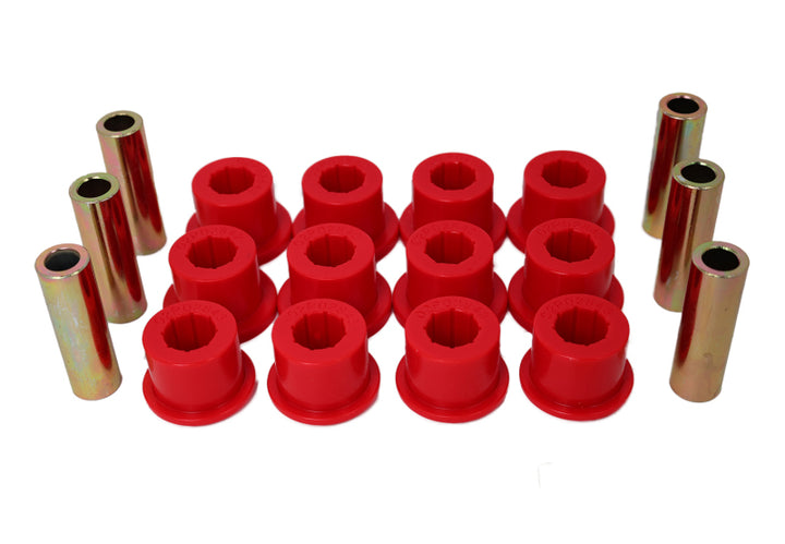Energy Suspension 05-14 Toyota Tacoma Rear Leaf Spring Bushings - Red - Bull Strap