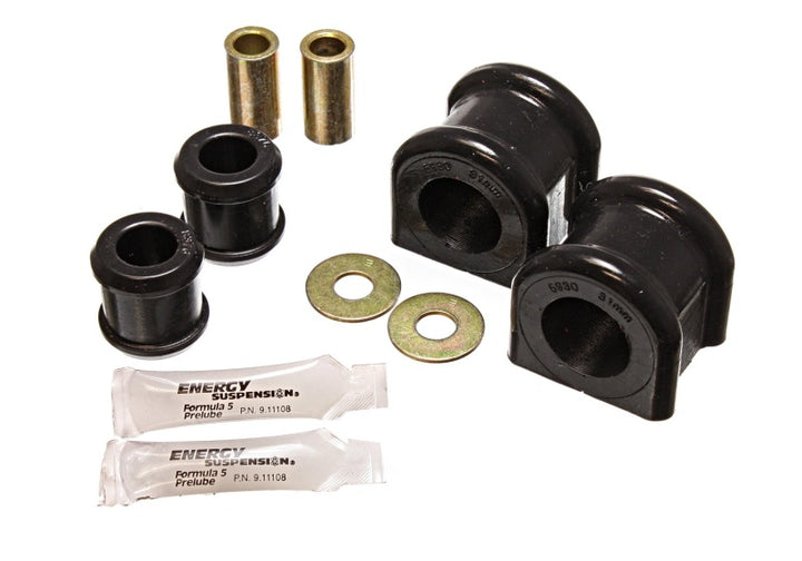 Energy Suspension 07-11 Jeep Wrangler JK Black Front 31mm Sway Bar and Endlink Bushing Set - Bull Strap