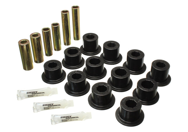 Energy Suspension 07-21 Toyota Tundra Leaf Spring Bushing Set - Black - Bull Strap