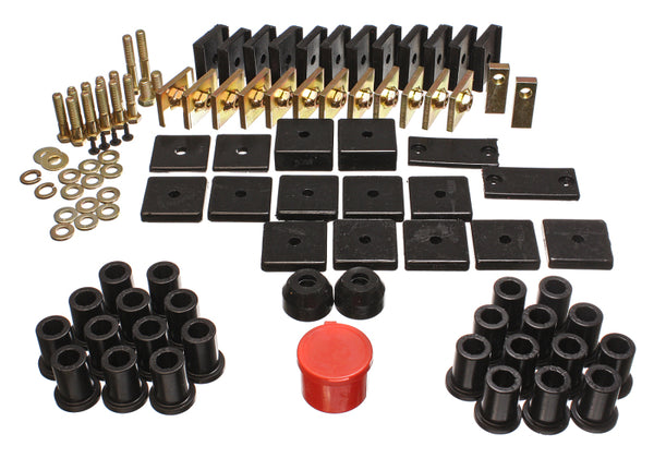 Energy Suspension 64-78 Toyota FJ40 Land Cruiser Black Hyper-Flex Master Bushing Set - Bull Strap