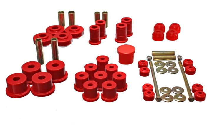 Energy Suspension 67-73 Ford Mustang Red Hyper-flex Master Bushing Set - Bull Strap