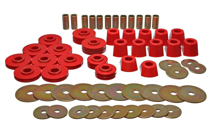 Energy Suspension 67-95 K5 Blazer /  67-70 Denali XL/Suburban/Yukon XL 4WD Red Body (Cab) Mount Set - Bull Strap