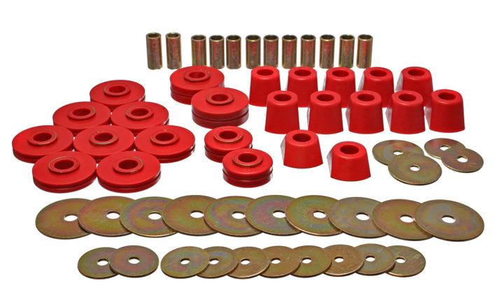 Energy Suspension 67-95 K5 Blazer /  67-70 Denali XL/Suburban/Yukon XL 4WD Red Body (Cab) Mount Set - Bull Strap