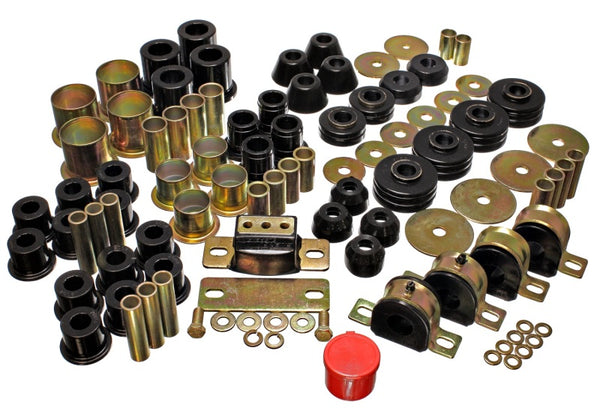 Energy Suspension 73-80 Chevrolet / GMC 2WD 1/2 Ton Pickup Black Hyper-flex Master Bushing Set - Bull Strap