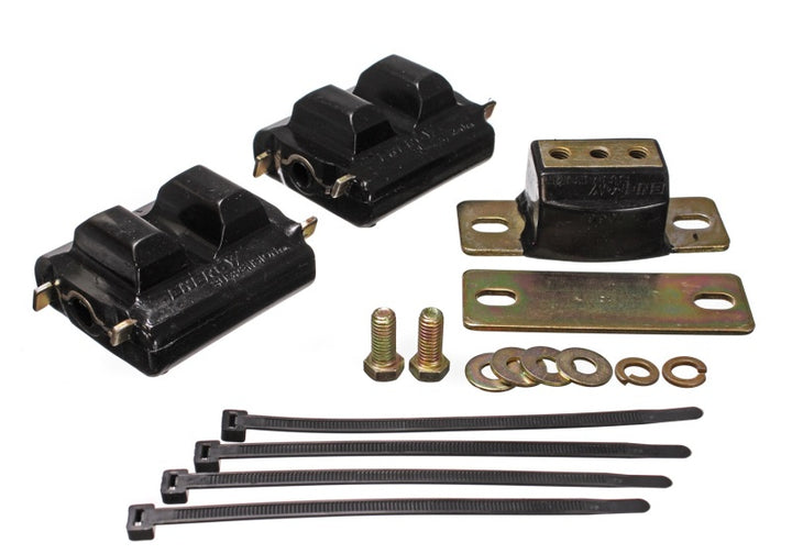 Energy Suspension 73-92 Chevrolet Camaro Black Motor and Transmission Mounts; Zinc Finish - Bull Strap