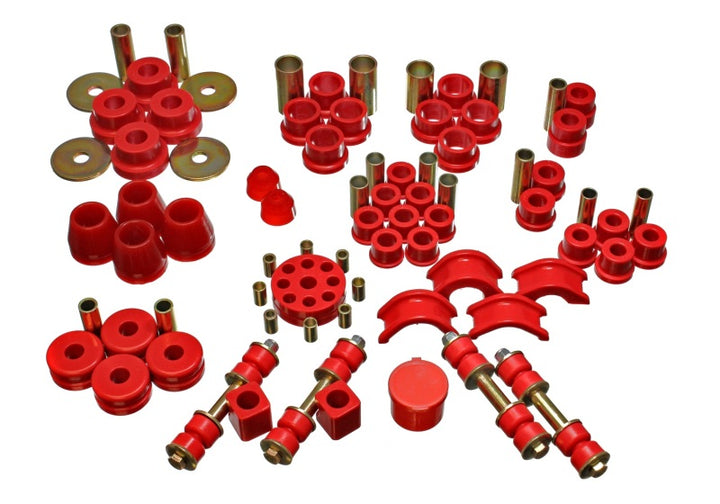 Energy Suspension 74-78 Nissan 260Z/280Z Red Hyper-Flex Master Bushing Set - Bull Strap
