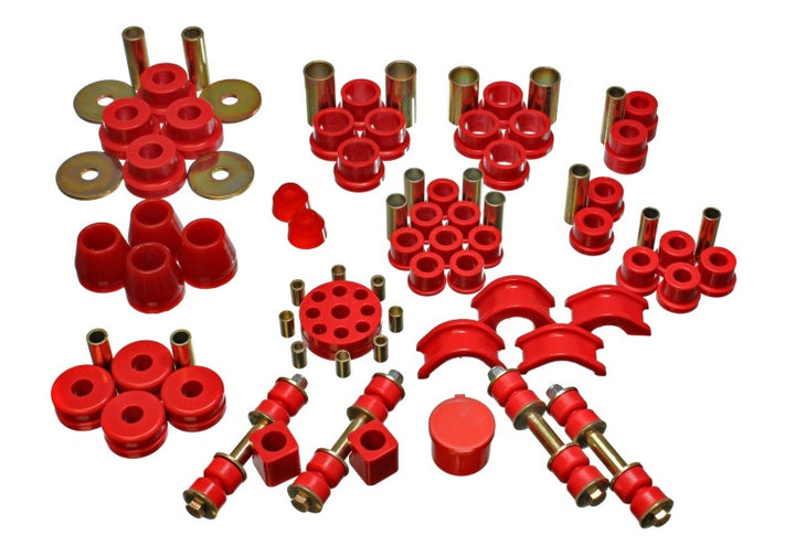 Energy Suspension 74-78 Nissan 260Z/280Z Red Hyper-Flex Master Bushing Set - Bull Strap