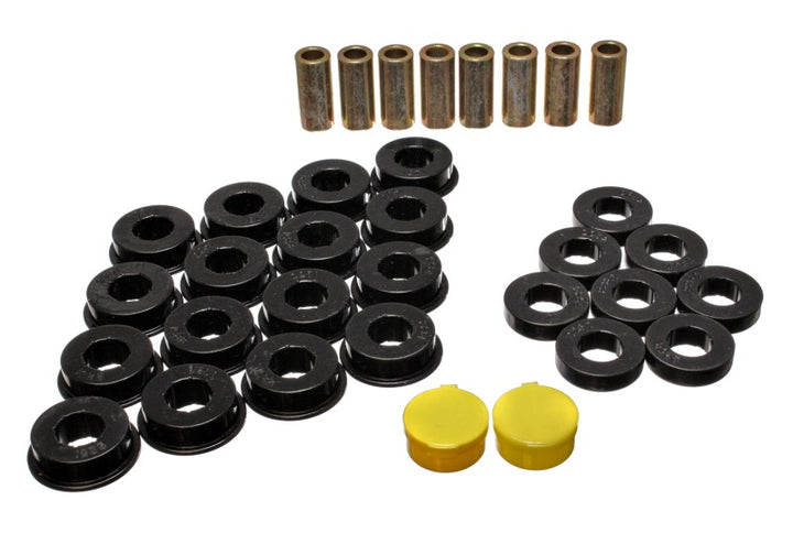 Energy Suspension 79-85 Mazda RX7 Black Rear Control Arm Bushing Set - Bull Strap