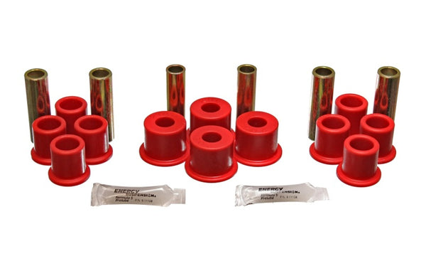 Energy Suspension 8/81-96 Ford F100/F150 2WD Red Rear Leaf Spring Bushing Set - Bull Strap
