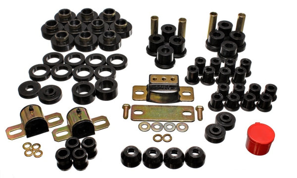 Energy Suspension 80-86 Jeep CJ7 Black Hyper-Flex Master Bushing Set - Bull Strap