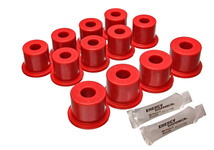Energy Suspension 80-86 Nissan 720 & Hardbody Pickup 2WD Red Rear Leaf Spring Bushing Set - Bull Strap