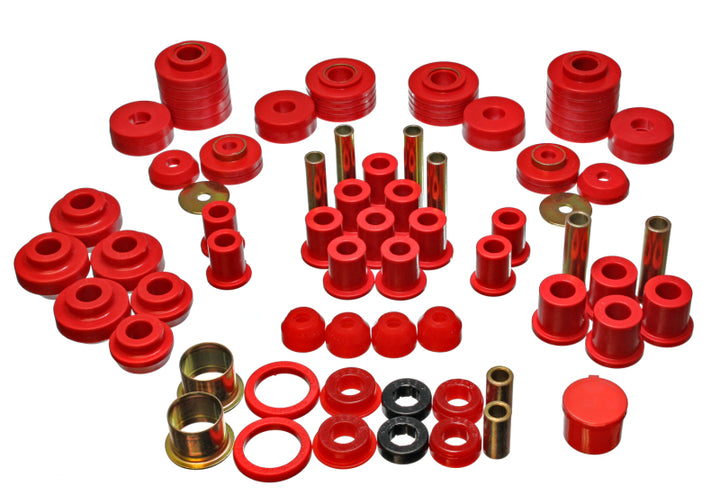 Energy Suspension 80-96 Ford F150 Std/Extra Cab Pickup Red Hyper-Flex Master Bushing Set - Bull Strap