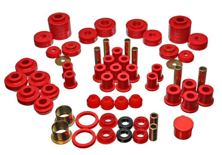 Energy Suspension 80-96 Ford F150 Std/Extra Cab Pickup Red Hyper-Flex Master Bushing Set - Bull Strap