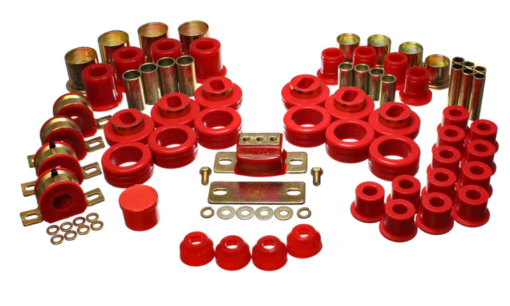 Energy Suspension 81-87 Chevy/GMC 2WD 1/2 Ton PickUp Red Hyper-flex Master Bushing Set - Bull Strap