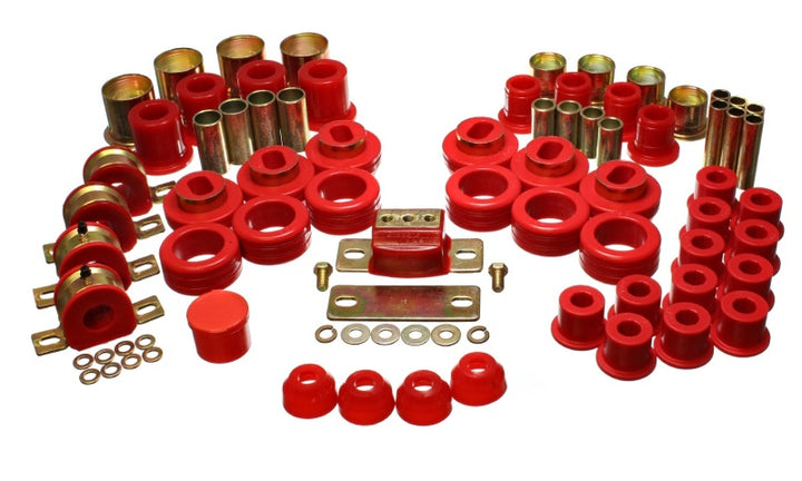 Energy Suspension 81-87 Chevy/GMC 2WD 1/2 Ton PickUp Red Hyper-flex Master Bushing Set - Bull Strap
