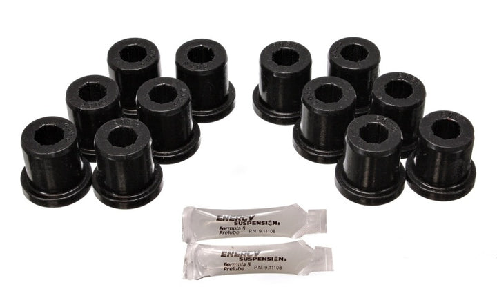 Energy Suspension 81-89 Toyota FJ40/FJ60 Landcruiser 2/4WD Blk Front Leaf Spring Bushing Set - Bull Strap