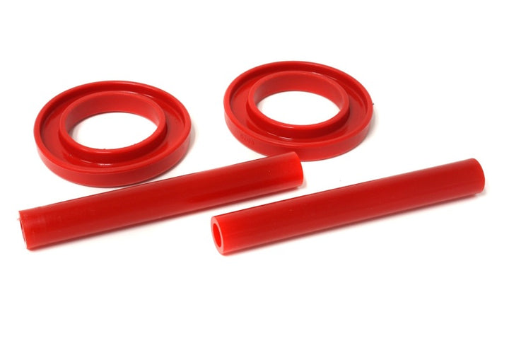 Energy Suspension 83-04 Ford Mustang SVO Red Front Spring Upper & Lower Isolator Set - Bull Strap
