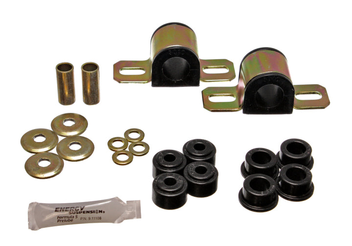 Energy Suspension 84-01 Jeep Cherokee Black Frt 25mm Sway Bar Bushing Set w/End Link Bushings - Bull Strap