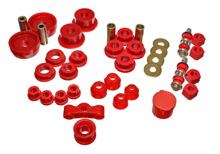 Energy Suspension 84-87 Honda Civic/CRX Red Hyper-Flex Master Bushing Set - Bull Strap