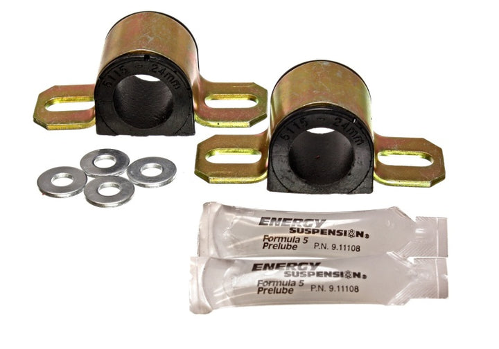 Energy Suspension 86-91 Mazda RX7 Black 24mm Front Sway Bar Bushings - Bull Strap