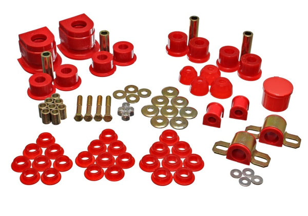 Energy Suspension 86-91 Mazda RX7 Red Hyper-Flex Master Bushing Set - Bull Strap
