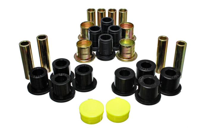 Energy Suspension 87-04 Dodge Dakota / 98-03 Durango 4WD Black Front End Control Arm Bushing Set - Bull Strap