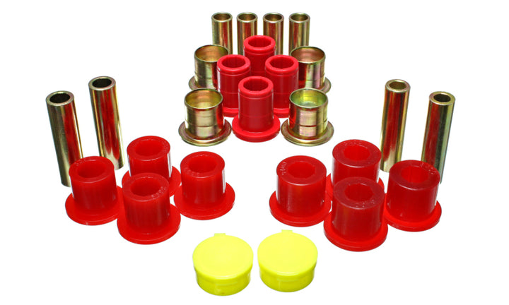 Energy Suspension 87-04 Dodge Dakota / 98-03 Durango 4WD Red Front End Control Arm Bushing Set - Bull Strap