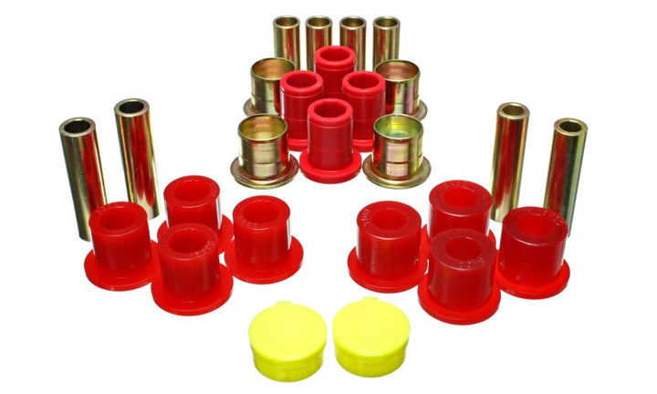 Energy Suspension 87-04 Dodge Dakota / 98-03 Durango 4WD Red Front End Control Arm Bushing Set - Bull Strap
